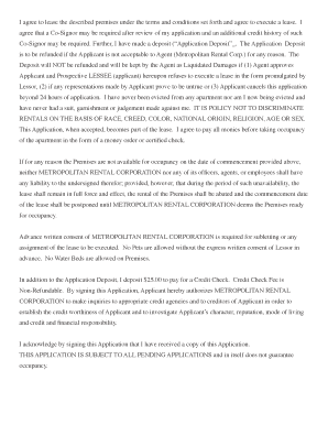 Application Offer to Lease