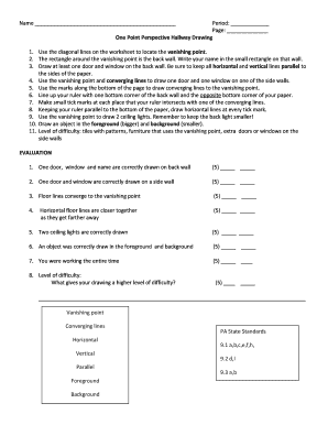 One Point Perspective Hallway Drawing Worksheet