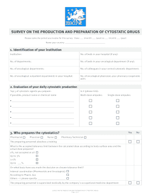 Survey on the Production and Preparation of Cytostatic Drugs