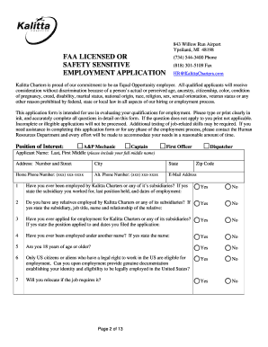 Kalitta Charters Employment Application