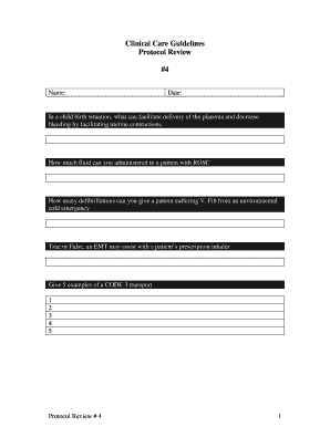 Clinical Care Guidelines Protocol Review