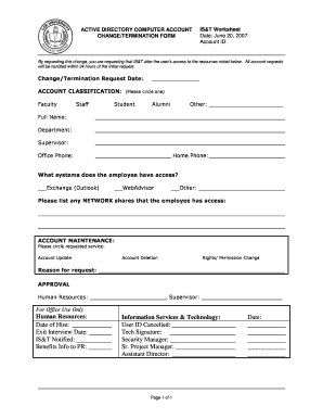 Active Directory Computer Account Change Form