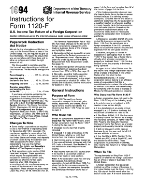 IRS Form 1120-F Instructions