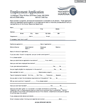 Employment Application Form