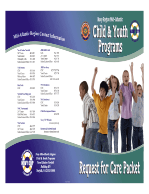 Navy Mid-Atlantic Region Child and Youth Programs Wait List Update Form