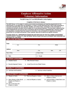 Employee Affirmative Action Voluntary Information Form