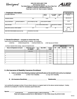 Employee Enrollment Form