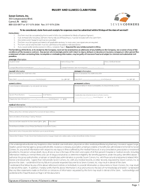 Injury and Illness Claim Form
