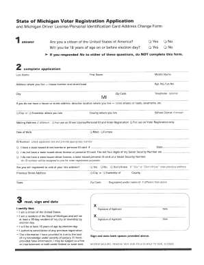 Michigan Voter Registration Application