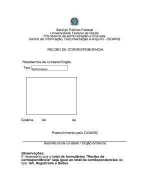 Recibo de Correspondencia