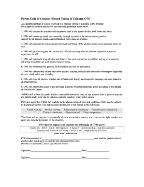 Parent Code of Conduct Agreement