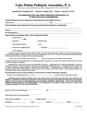 Authorization for Medical Records Release