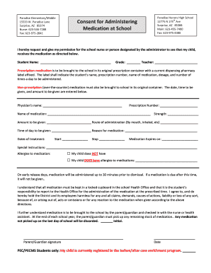 School Medication Consent Form