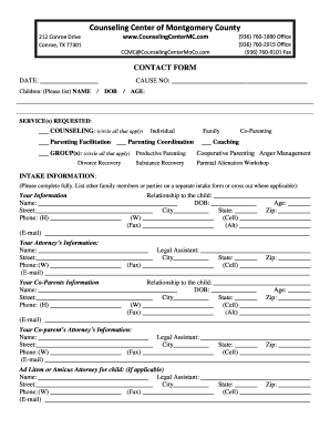 Counseling Center of Montgomery County Contact Form