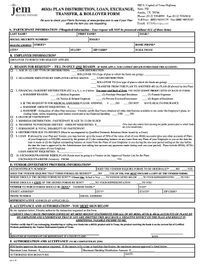 403(b) Plan Distribution and Loan Form