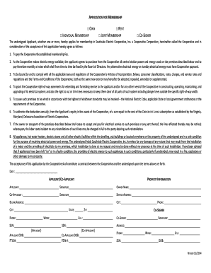 Southside Electric Cooperative Membership Application