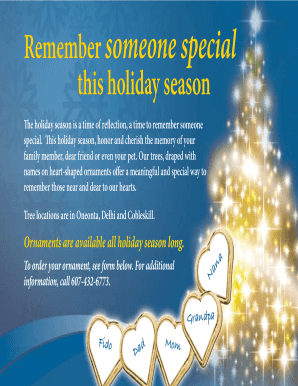 Holiday Ornament Order Form