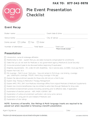 Medicare Event Presentation Checklist