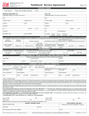 TeleCheck Service Agreement