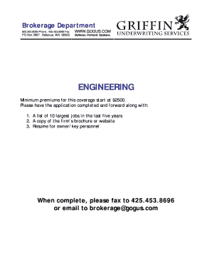 Architects and Engineers Professional Liability Application