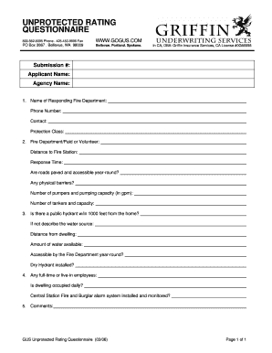 GUS Unprotected Rating Questionnaire