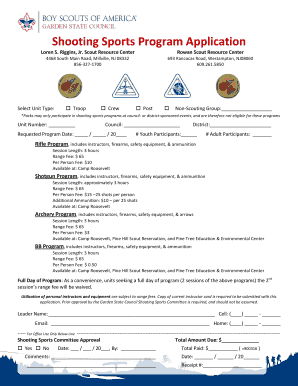 Shooting Sports Program Application