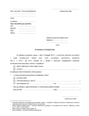 Application for Debt Relief for Social Security Contributions