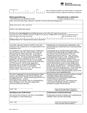 Polish Pension Payment Declaration Form