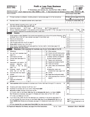 Schedule C Form 1040 Profit or Loss From Business