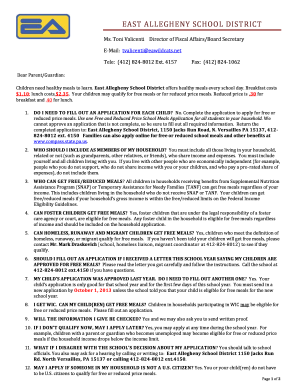 Free and Reduced Price School Meals Application