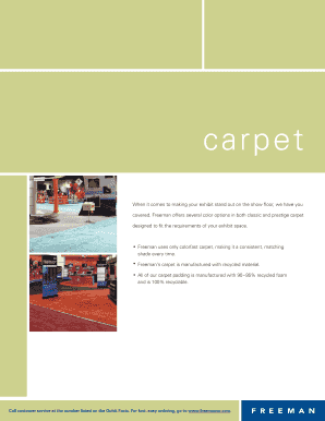 Freeman Carpet Order Form