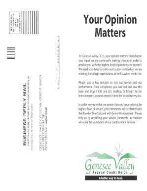 Genesee Valley FCU Customer Satisfaction Survey
