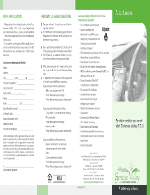 Genesee Valley Federal Credit Union Auto Loan Application
