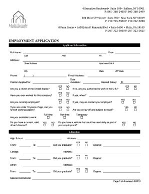 Employment Application Form