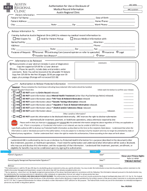 Authorization for Use or Disclosure of Medical Records