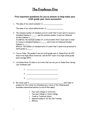 Freshmen Five Form