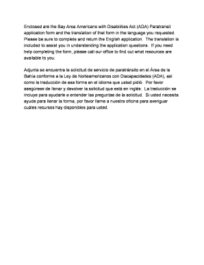 ADA Paratransit Service Application