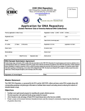 Golden Retriever DNA Repository Application