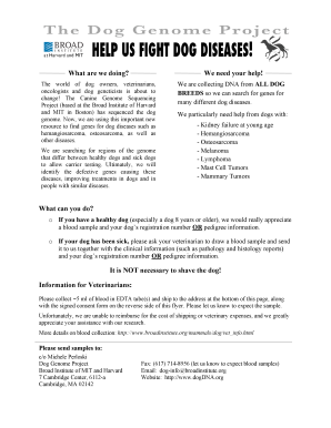 Canine Genome Project Blood Sample Consent Form