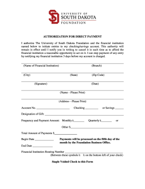 Authorization for Direct Payment