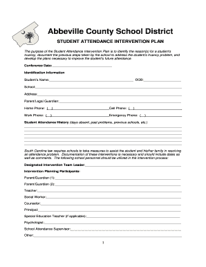 Student Attendance Intervention Plan