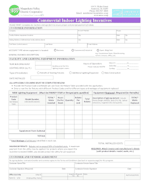 Commercial Indoor Lighting Incentives Form