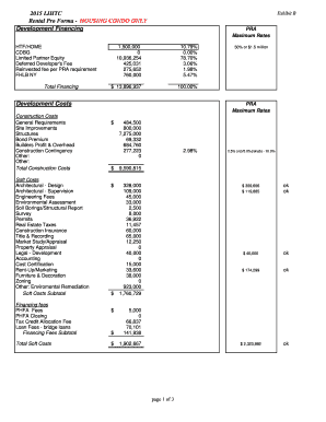 2015 LIHTC Exhibit B Rental Pro Forma - HOUSING CONDO ONLY