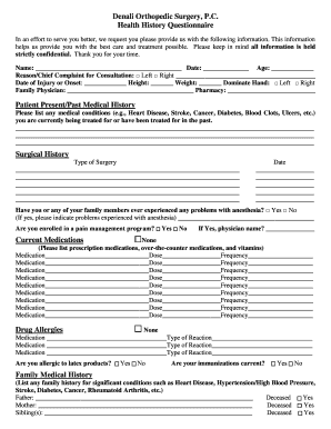 Health History Questionnaire