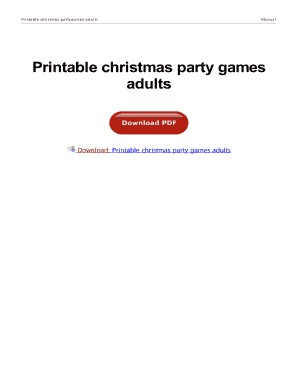 Printable Christmas Party Games for Adults