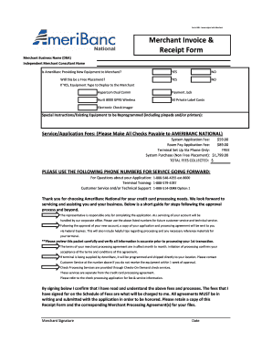 Merchant Invoice & Receipt Form