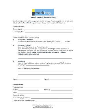 Lease Renewal Request Form