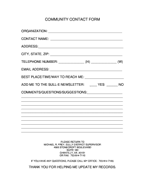 Community Contact Form