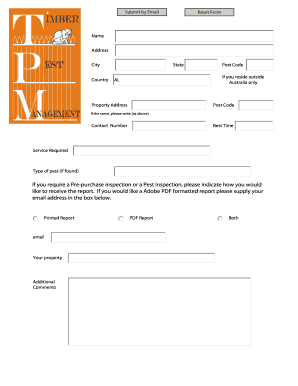 Pest Inspection Request Form