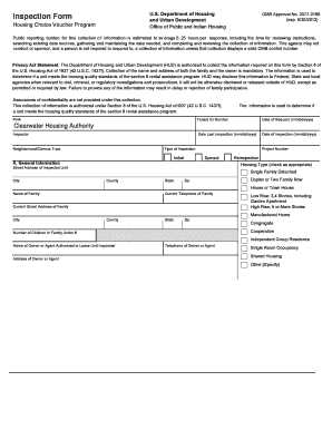 HUD Housing Quality Standards Inspection Form